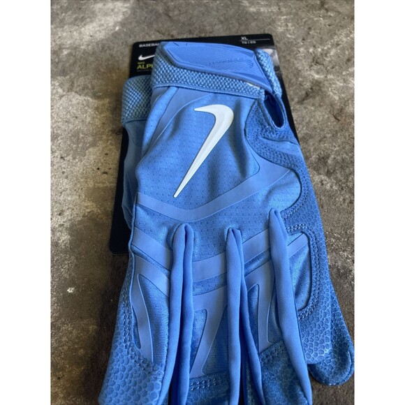 Nike Alpha Huarache Elite Baseball Batting Gloves UNC Blue Mens XL CV0720-431 - Picture 2 of 5